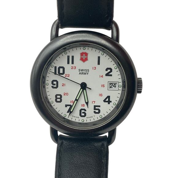 Classic Swiss Army Brand Men's Watch 37mm Date Time Leather Band  - New Battery - Picture 1 of 10